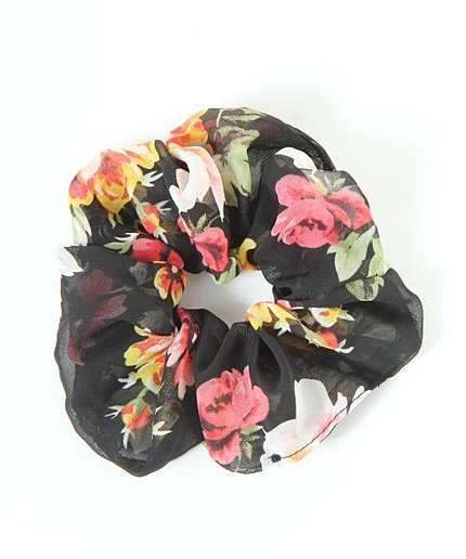 花柄シフォンシュシュ