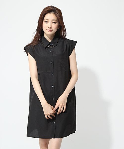 デシンシャツワンピース半袖