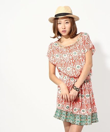 インドプリントミニワンピース