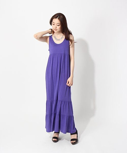 C/MDLギャザーマキシワンピ