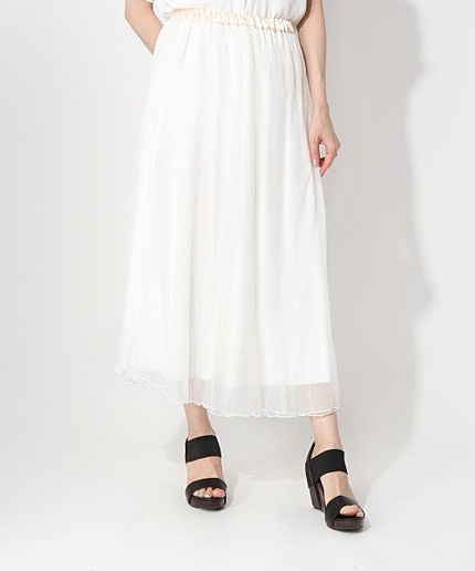 チュール×カットマキシスカート