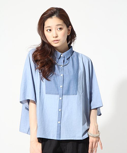 シャンブレーショートシャツ