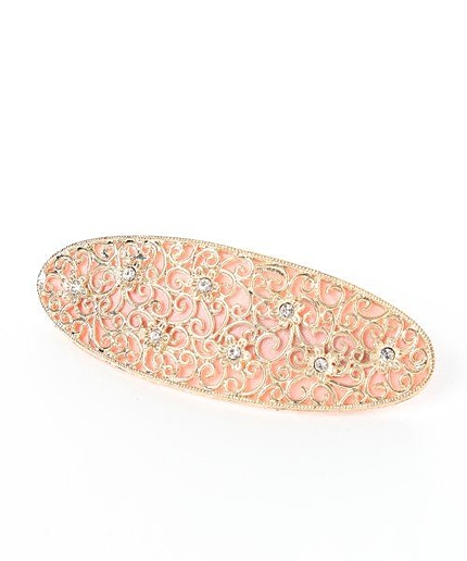 透かしオーバルバレッタ