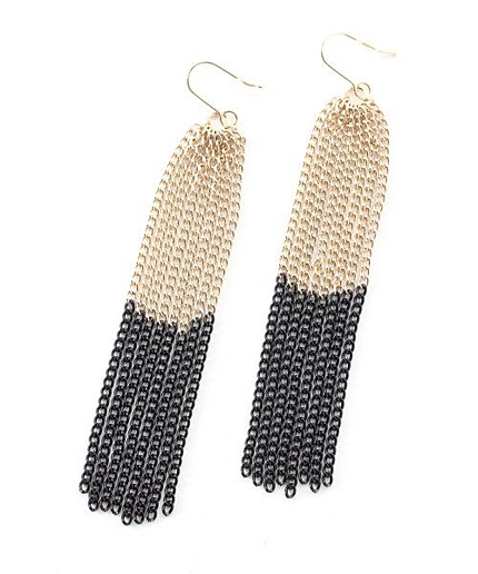 バイカラーフリンジピアス