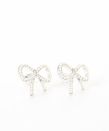 リボンビーズピアス