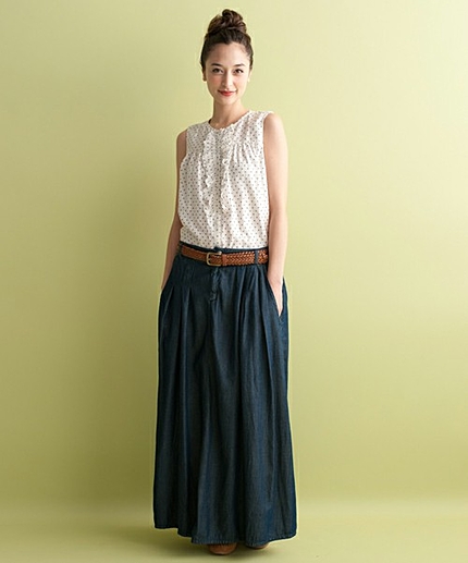 ［WEB限定］GC C/Rギャザー ロングスカート