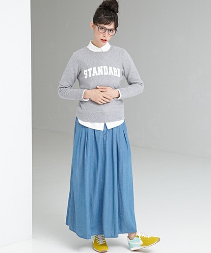 ［WEB限定］GC C/Rギャザー ロングスカート