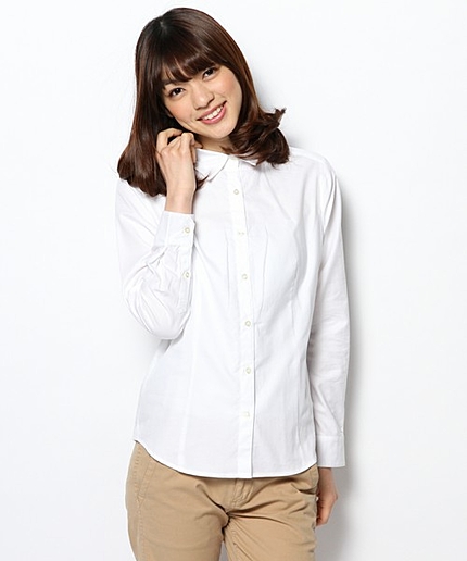 ストライプ&ホワイトブラウス