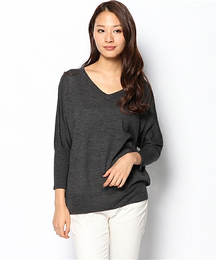 ＜closet story＞ドルマン Vネック ニットプルオーバー