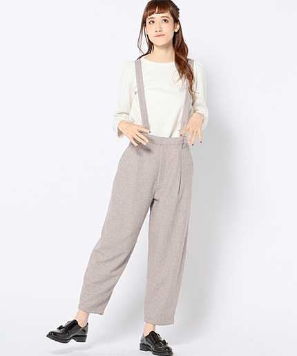 フランネルサスペンダーパンツ モカ/ AE FLANEL サスペンダー PT27