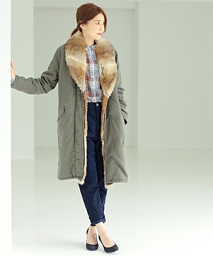 ショールラビットロングコート/AE SWL RABBIT LONG CT
