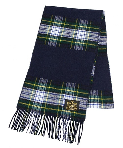 ＜Glen Prince（グレンプリンス）＞チェックボーダーマフラー180*250