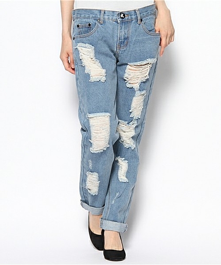 BY one tea spoon クラッシュデニムパンツ ◆§3