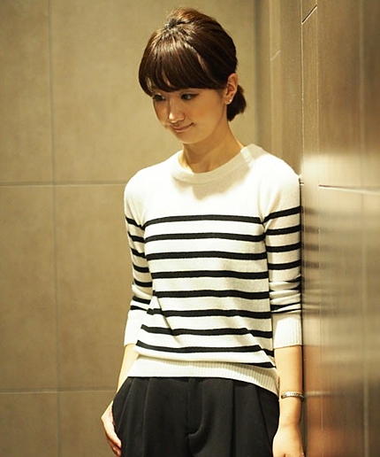 JC CA ボーダー クルーネック プルオーバー / ニット / カシミヤ　Ξ