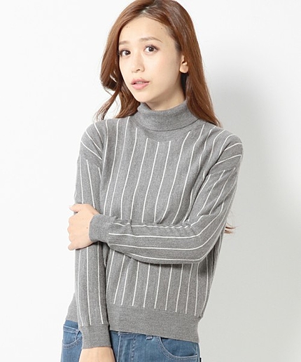 JOC W ストライプ ドロップショルダー タートル　Ξ