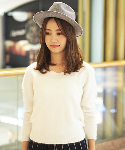 JCT 14アンゴラ 起毛 Vネック　ドロップ ショルダー　Ξ