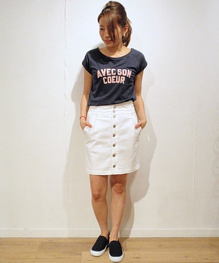 ☆【JourdeLanguage】サテンデニムスカート