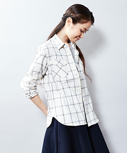 □UAW C FLN チェックシャツ†