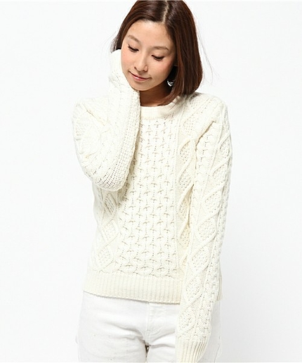 ＜closet story＞ハイネック アランニットプルオーバー