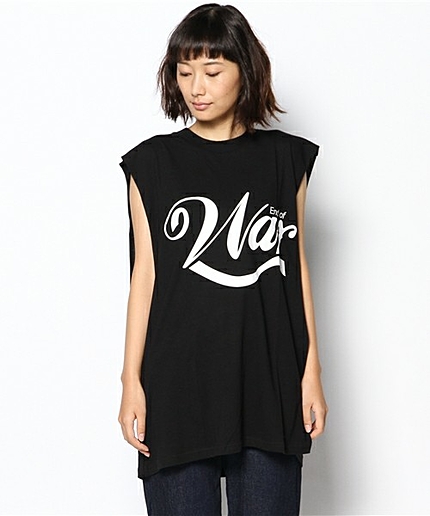 BYBC CHEAP MONDAY ロゴプリントノースリーブTEE/ブラック Ψ