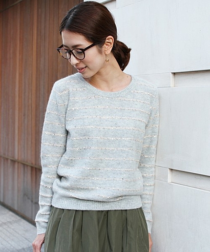 BYSF アンゴラスパングル ラウンドネックプルオーバー