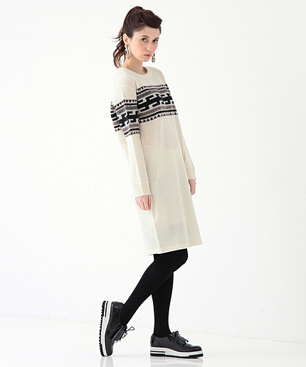 ニットジャカードワンピース/ AE KNIT JQ OP
