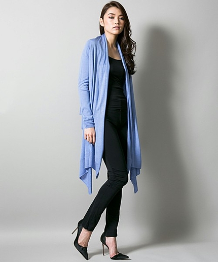 シャイニーシルクロングカーディガン