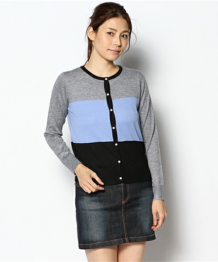 ＜closet story＞トリコロールカラー クルーカーディガン
