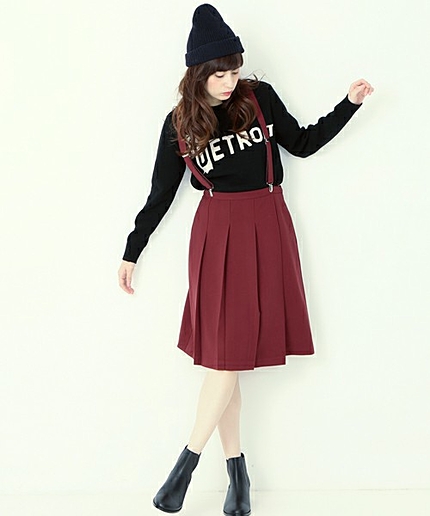サスペンダープリーツスカート/AE ｻｽﾍﾟﾝﾀﾞｰ PLEATS SK