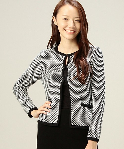 BYTF ツイードニットノーカラージャケット◆◆◆