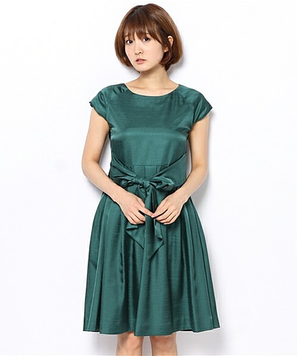 GB PE シャンタン W/リボン ワンピース ◇