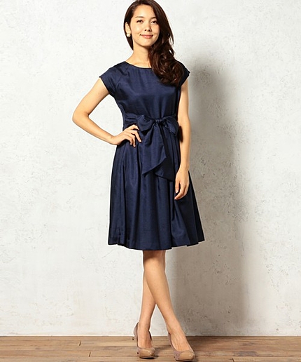 GB PE シャンタン W/リボン ワンピース ◇