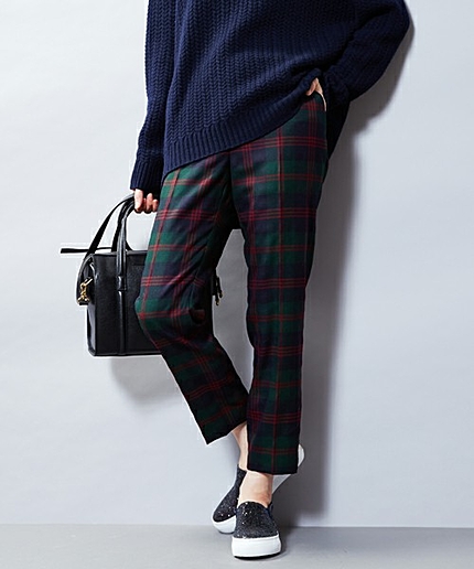 ○UAB W/PU チェック パンツ