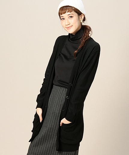 BYBC ソリッド＆ストライプ Vネックロングカーディガン◆◆◆