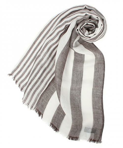 シルクリネンストライプストール