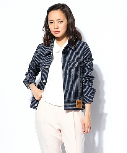 ☆【JourdeLanguage】ストライプデニムショートGジャン