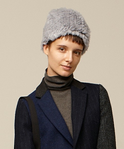 BYSF カラーラビットファーニットキャップ