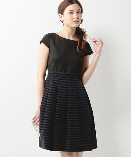 JPDF フロッキーボーダー フィット&フレア ワンピース / PARTY / 結婚式