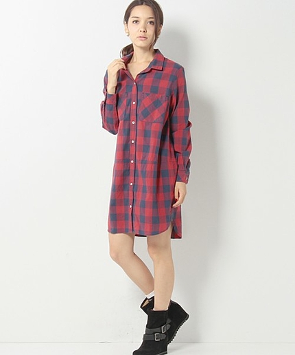 CYNJIN ブロックチェック　シャツワンピ / シンジン