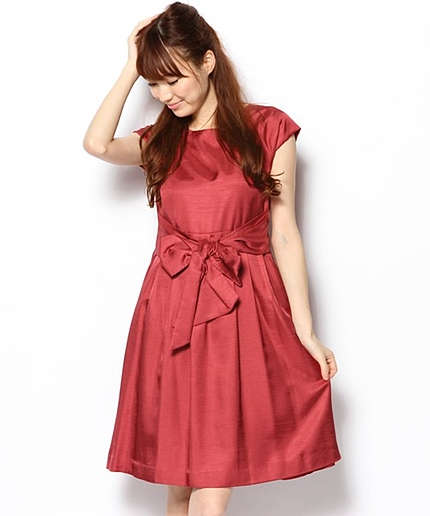 GB PE シャンタン W/リボン ワンピース