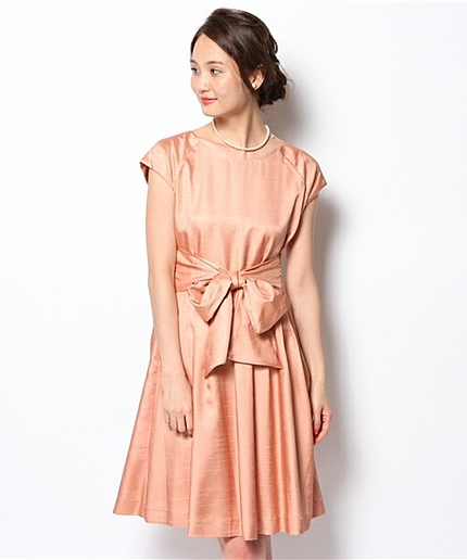 GB PE シャンタン W/リボン ワンピース