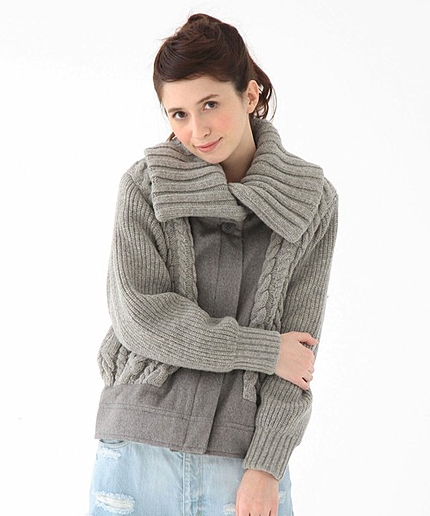 ニットコンビブルゾン/AE KNIT COMBI BLSN◆