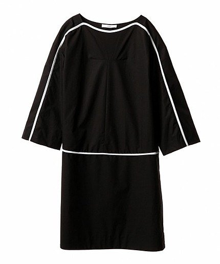 ASTRAET(アストラット) コットンパイピング7分袖ワンピース