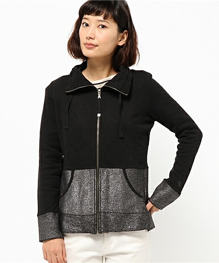 <danza(ダンザ)> スソラメ ジップ パーカー