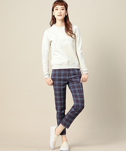 BYTF チェック9分丈パンツ