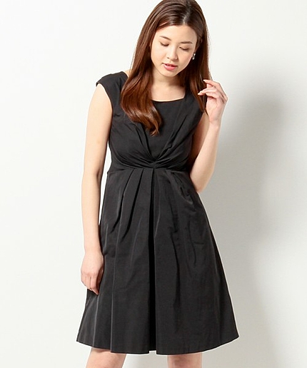 UAP U/N TFT フロントギャザー ノースリーブワンピース