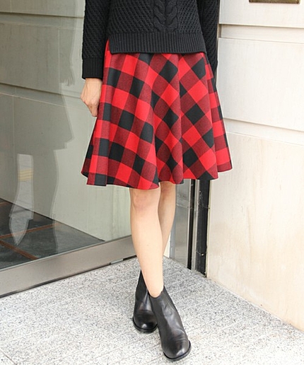 UAW ブロックチェックスカート†