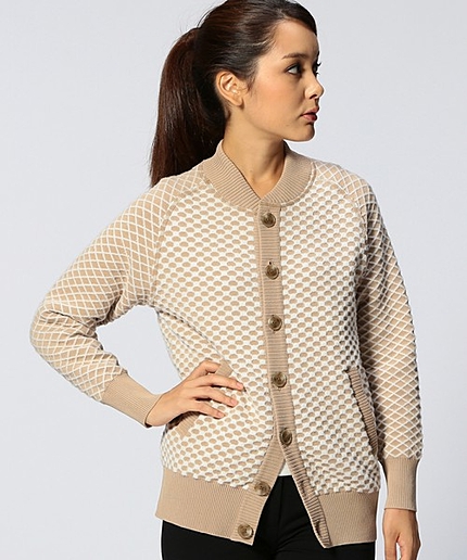 UAG ワッフルジャカード ブルゾン カーディガン