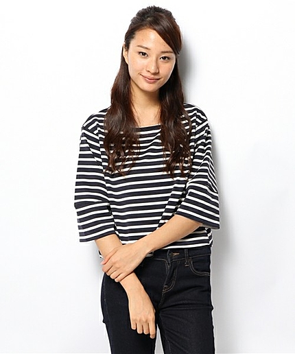 ＜closet story＞立体ボーダー　ショートプルオーバー