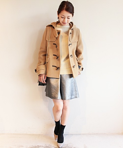 BYBC ∵パイルメルトンショートダッフル/ベージュ